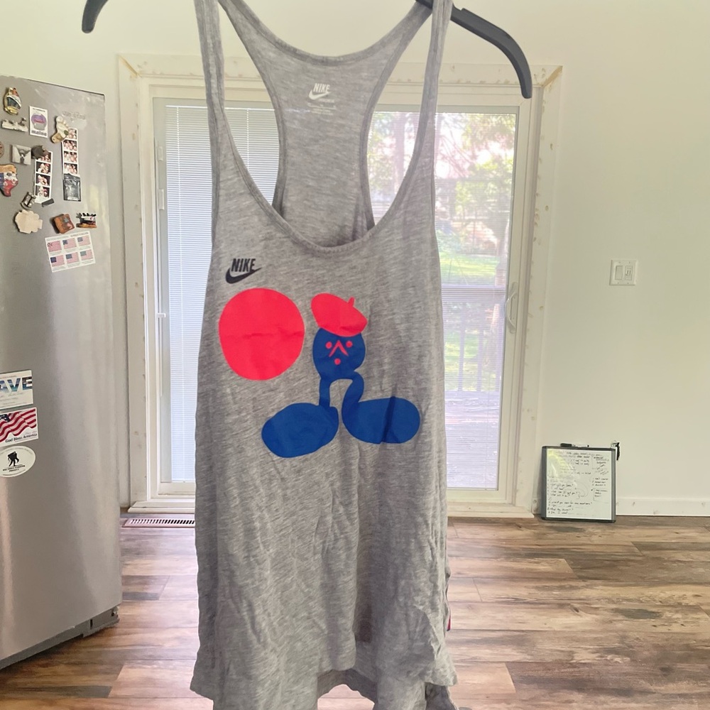 Nike Gray Tank with Pink and Blue Design